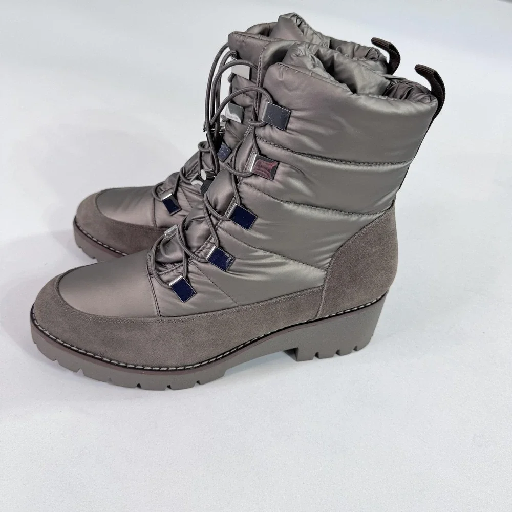 Blondo Daylor Boots Womens Size 11 Gray Suede Waterproof Ankle Wedge Winter Snow